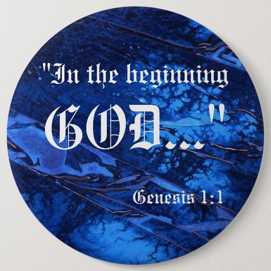 Genesis 1:1-Button Ronde Button 6,0 Cm (Voorkant)