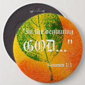 Genesis 1:1-Button Ronde Button 6,0 Cm (Voorkant /achterkant)
