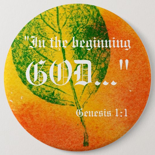 Genesis 1:1-Button Ronde Button 6,0 Cm (Voorkant)