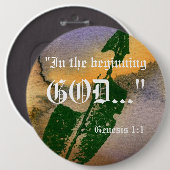 Genesis 1:1-Button Ronde Button 6,0 Cm (Voorkant /achterkant)