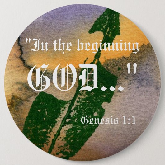 Genesis 1:1-Button Ronde Button 6,0 Cm (Voorkant)