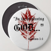 Genesis 1:1-Button Ronde Button 6,0 Cm (Voorkant /achterkant)