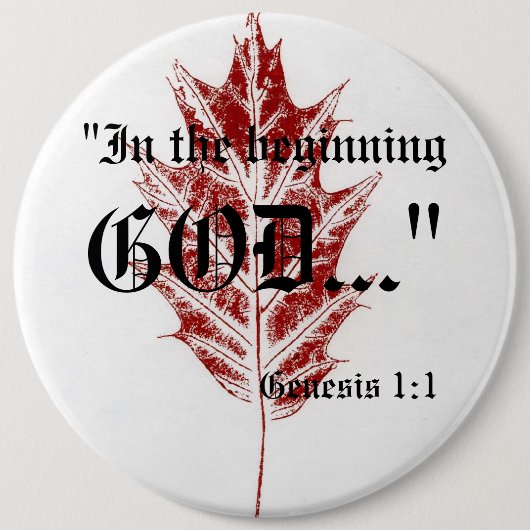 Genesis 1:1-Button Ronde Button 6,0 Cm (Voorkant)