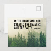 Genesis 1:1 in de begin Christelijke Manuscript Briefkaart (Voorkant / Achterkant)