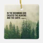 Genesis 1:1 in de begin Christelijke Manuscript Keramisch Ornament (Voorkant)