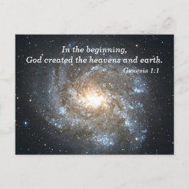 Genesis 1:1 In het Begin Bijbelvers Geheugen Briefkaart