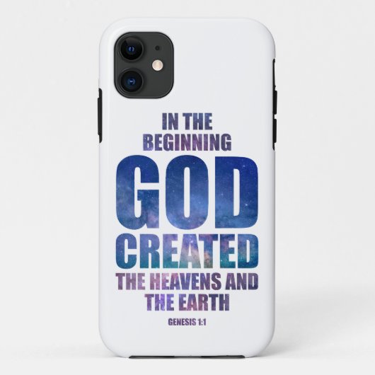 Genesis 1:1 In het begin Creëer GOD het universum Case-Mate iPhone Case (Achterkant)