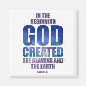Genesis 1:1 In het begin Creëer GOD het universum Magneet (Voorkant)