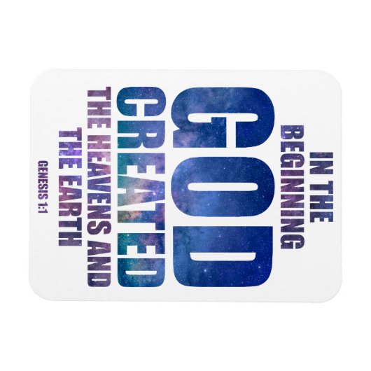 Genesis 1:1 In het begin Creëer GOD het universum Magneet (Horizontaal)