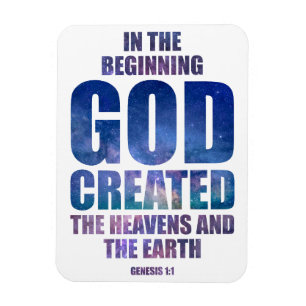 Genesis 1:1 In het begin Creëer GOD het universum Magneet