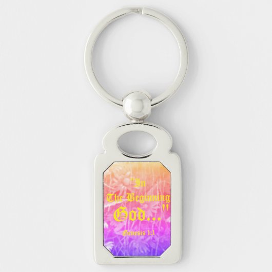 Genesis 1:1 In het begin God..." Bijbelse waarheid Sleutelhanger (Voorkant)