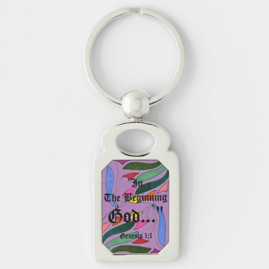 Genesis 1:1 In het begin God..." Bijbelse waarheid Sleutelhanger (Voorkant)