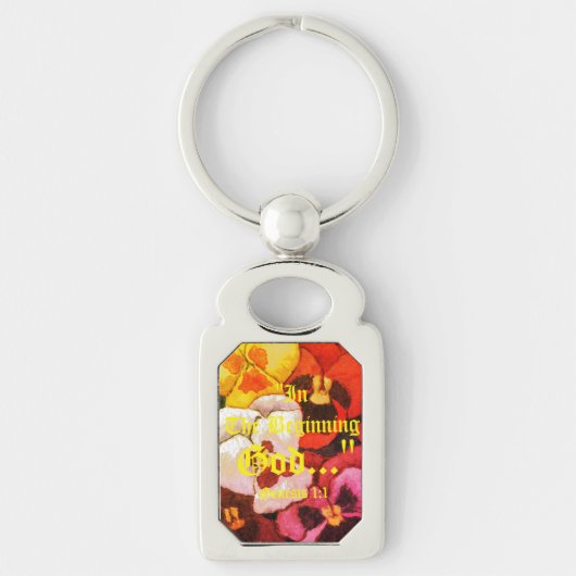 Genesis 1:1 In het begin God..." Bijbelse waarheid Sleutelhanger (Voorkant)