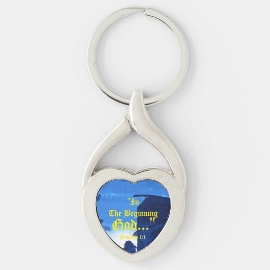 Genesis 1:1 In het begin God..." Bijbelse waarheid Sleutelhanger (Voorkant)