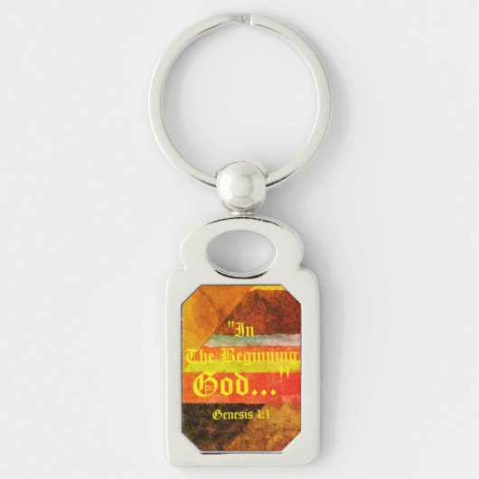 Genesis 1:1 In het begin God..." Bijbelse waarheid Sleutelhanger (Voorkant)