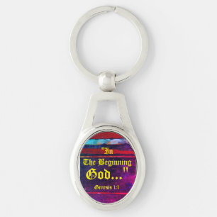 Genesis 1:1 In het begin God..." Bijbelse waarheid Sleutelhanger