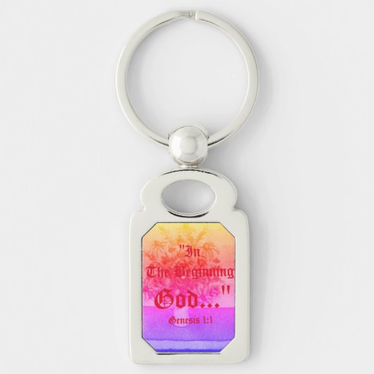 Genesis 1:1 In het begin God..." Bijbelse waarheid Sleutelhanger (Voorkant)