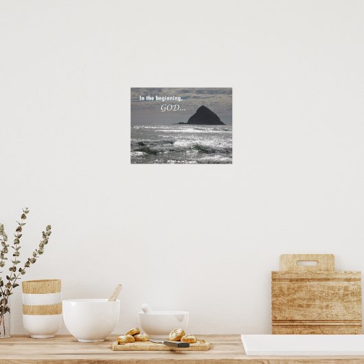 Genesis 1:1 In het begin, God Poster (Keuken)
