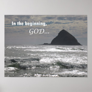 Genesis 1:1 In het begin, God Poster