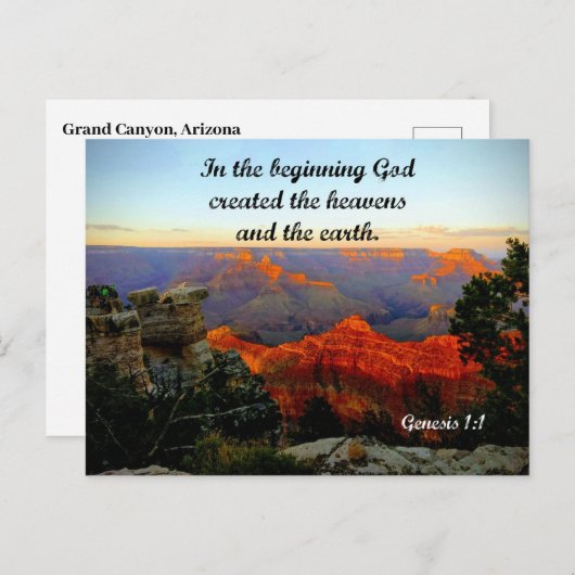 Genesis 1:1 In het begin schiep God Briefkaart (Voorkant / Achterkant)