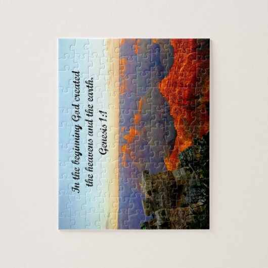 Genesis 1:1 In het begin schiep God Legpuzzel (Verticaal)