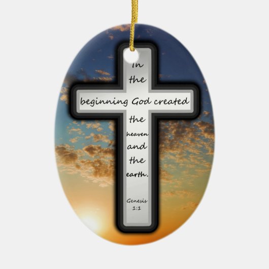 Genesis 1:1 keramisch ornament (Voorkant)