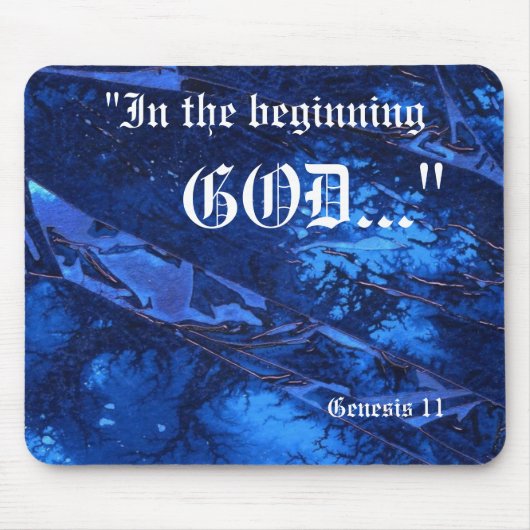 "Genesis 1:1" Leaf Natuur Print Mousepad Muismat (Voorkant)