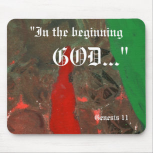 "Genesis 1:1" Leaf Natuur Print Mousepad Muismat