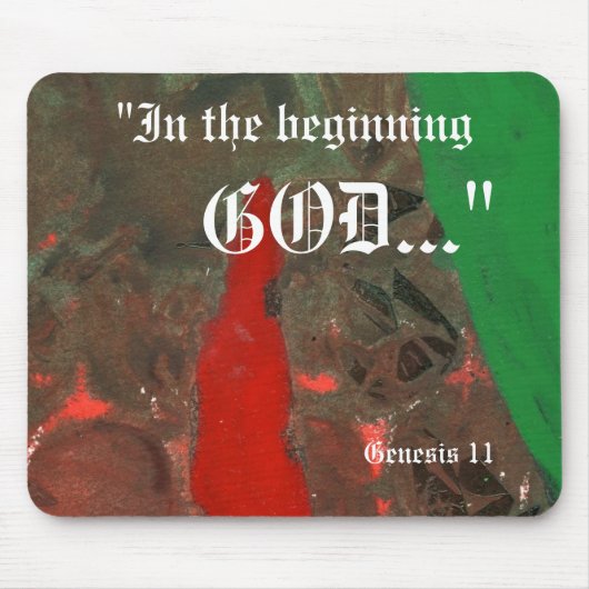 "Genesis 1:1" Leaf Natuur Print Mousepad Muismat (Voorkant)