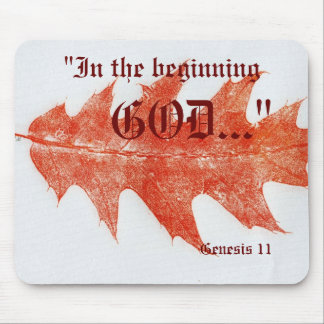 "Genesis 1:1" Leaf Natuur print Mousepad Muismat