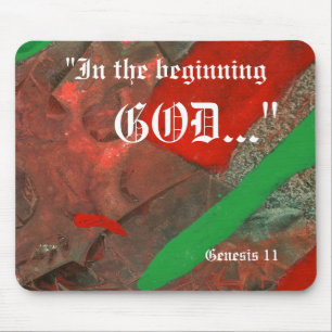 "Genesis 1:1" Leaf Natuur Print Mousepad Muismat