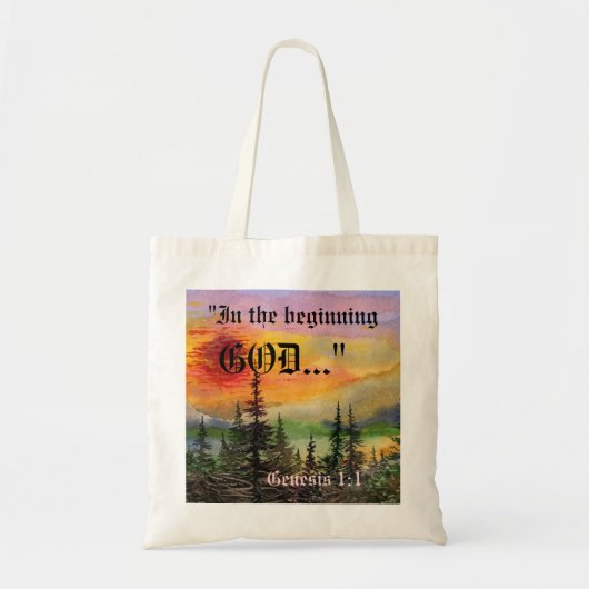 Genesis 1:1-tas tote bag (Voorkant)