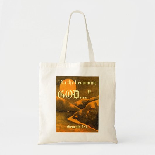 Genesis 1:1-tas tote bag (Voorkant)