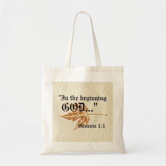 Genesis 1:1-tas tote bag (Voorkant)