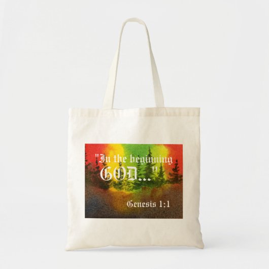 Genesis 1:1-tas tote bag (Voorkant)