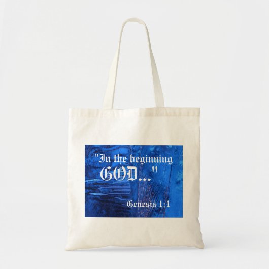 Genesis 1:1-tas tote bag (Voorkant)
