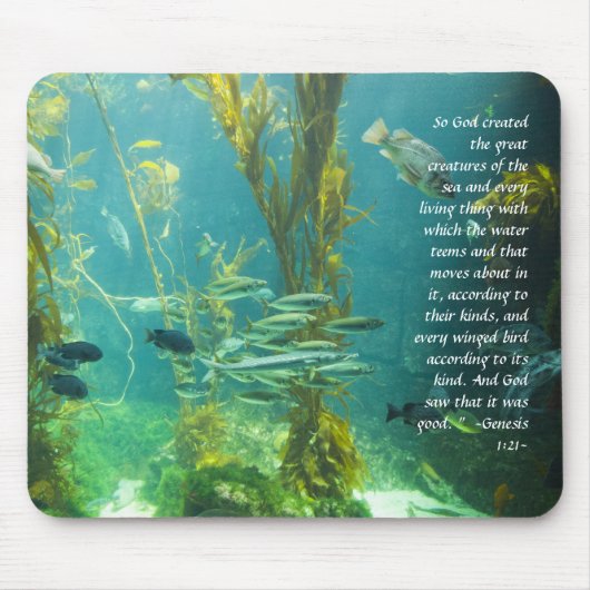 Genesis 1:21 Kelp Mousepad Muismat (Voorkant)