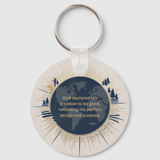 Genesis 1:31 - Gods schepping was goed Sleutelhanger (Voorkant)