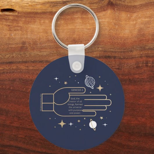 Genesis 1 - God is de Schepper van alle dingen. Sleutelhanger (Voorkant)