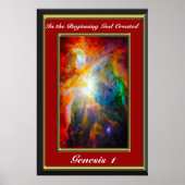 Genesis 1 In het begin maakte God rood Poster (Voorkant)
