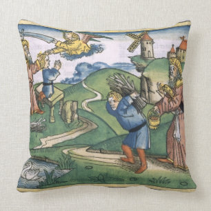 Genesis 21 1-14 Abraham's offer up of Isaac, voor Kussen