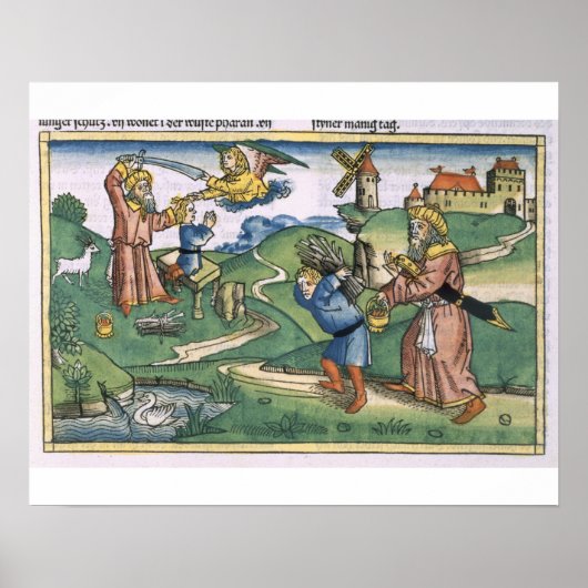 Genesis 21 1-14 Abraham's offer up of Isaac, voor Poster (Voorkant)