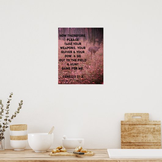 Genesis 27:3 Buck Poster (Keuken)