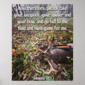Genesis 27:3 met Geoogst Buck Poster (Voorkant)