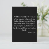 Genesis 27:41 KJV Bijbel Schrift Groet Kaart (Staand voorkant)