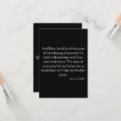 Genesis 27:41 KJV Bijbel Schrift Groet Kaart (Voorkant / Achterkant in situ)
