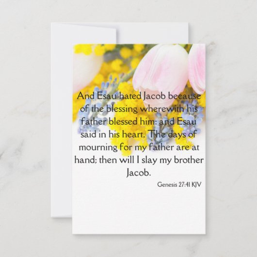 Genesis 27:41 KJV Bijbel Schrift Pic Groet Kaart (Voorkant)