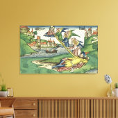 Genesis 28 10 Jacob's Ladder uit de Neurenberg Canvas Afdruk (Insitu (Woonkamer))