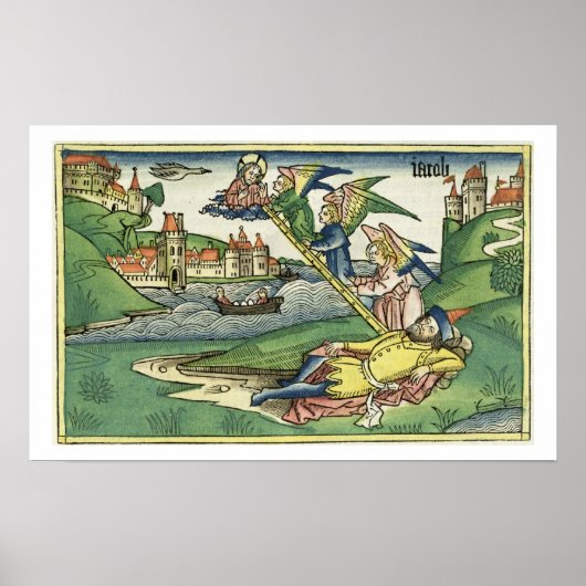 Genesis 28 10 Jacob's Ladder uit de Neurenberg Poster (Voorkant)