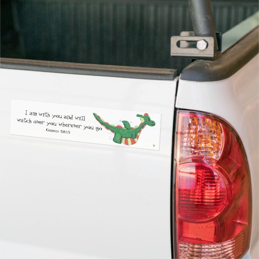 Genesis 28:15 Schattigee Zonzo Car Bumpersticker (Op Truck)